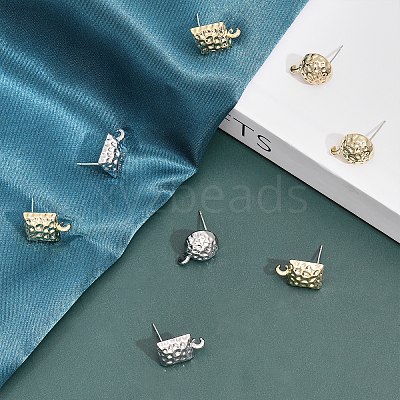 24Pcs 4 Styles Rack Plating Alloy Stud Earring Findings FIND-CA0007-25-1