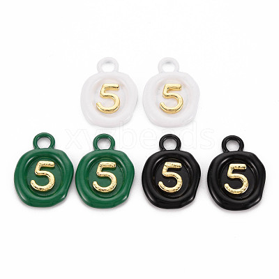 Spray Painted Alloy Pendants PALLOY-Q433-035-RS-1