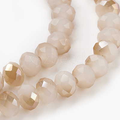 Electroplate Glass Beads Strands GLAA-K027-HR-C04-1