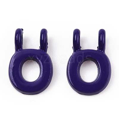 Rack Plating Spray Painted Alloy 2-Loop Link Pendants PALLOY-N176-01O-1