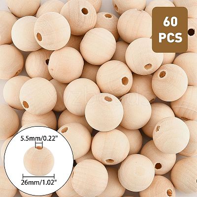 Natural Wooden Beads WOOD-PH0009-36-1