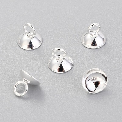 201 Stainless Steel Bead Cap Pendant Bails STAS-G224-24S-02-1