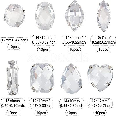 80Pcs 8 Style Acrylic Sew on Rhinestone OACR-FG0001-17-1