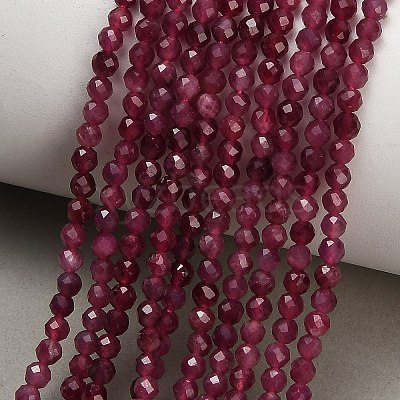 Natural Red Tourmaline Beads Strands GG-CBA77FB-B01-3mm-B-1