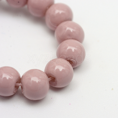 Painted Glass Beads Strands X-DGLA-S071-6mm-B24-1