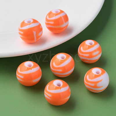 Opaque Striped Acrylic Beads MACR-S373-27B-04-1