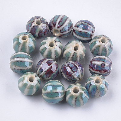 Handmade Porcelain Beads X-PORC-S498-24G-1