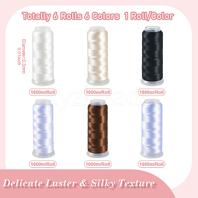 6Rolls 6 Colors Velour Yarn AJEW-TA0002-70C-1