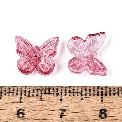Transparent Spray Painted Glass Charms X-GLAA-T016-22F-1