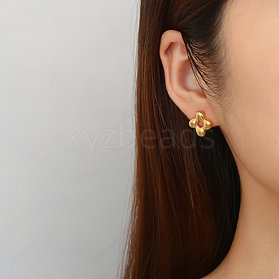 304 Stainless Steel Stud Earrings for Women FU8032-1-1