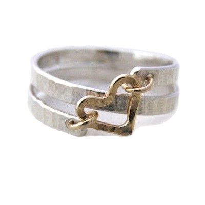 Hammered Alloy Finger Link Rings for Women FS-WG79F21-03-1