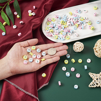 400Pcs 4 Colors Handmade Polymer Clay Beads CLAY-FW0001-02-1