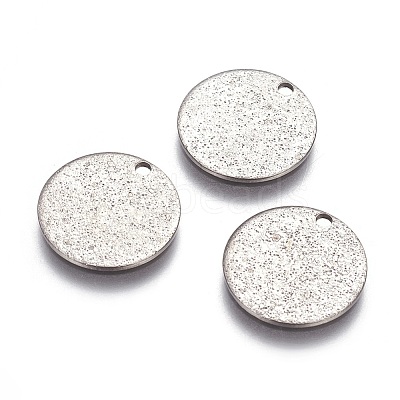 Non-Tarnish 304 Stainless Steel Textured Pendants X-STAS-I098-01-15mm-P-1