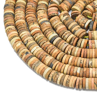 Natural Picture Jasper Beads Strands G-P575-B30-6x1mm-1