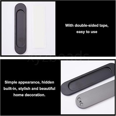 4Pcs 2 Colors No Punch Alloy Flush Pull Barn Door Handle FIND-CA0004-89-1