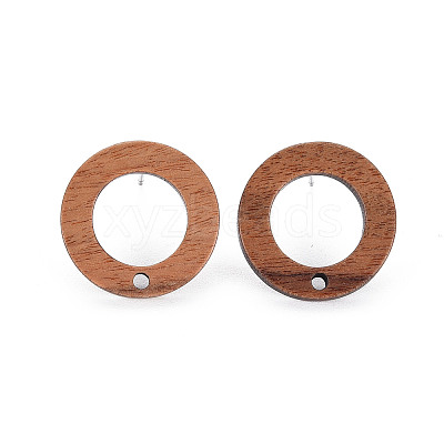 Walnut Wood Stud Earring X-MAK-N032-035-1