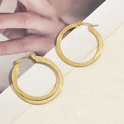 201 Stainless Steel Hoop Earrings for Women VF3090-2-1