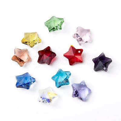 Transparent Glass Pendants GLAA-P037-04-M-1