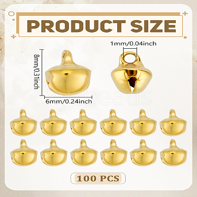 100Pcs Iron Bell Charms IFIN-LP0001-33G-1