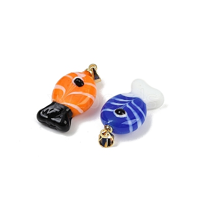 Handmade Lampwork Pendants X1-LAMP-A007-01G-02-1