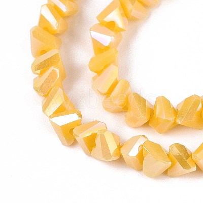 Electroplate Opaque Glass Beads Strands GLAA-N022-4mm-22-1