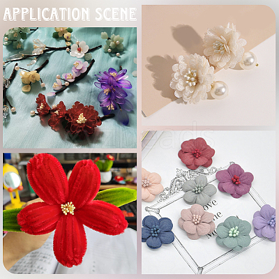 5 Bundles 5 Colors Gypsum with Cotton Cord Artificial Flower Core DIY-GF0014-07A-1