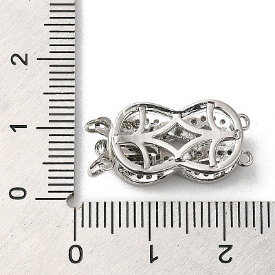 Brass Micro Pave Clear Cubic Zirconia Box Clasps X-KK-E084-28P-1