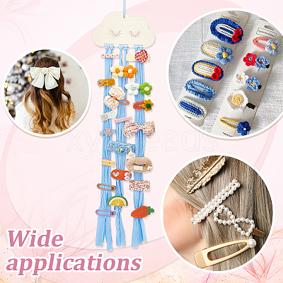 Cloud Wooden Hairpin Hair Clip Hanging Holder Storage Organizer WH-WG78846-05-1