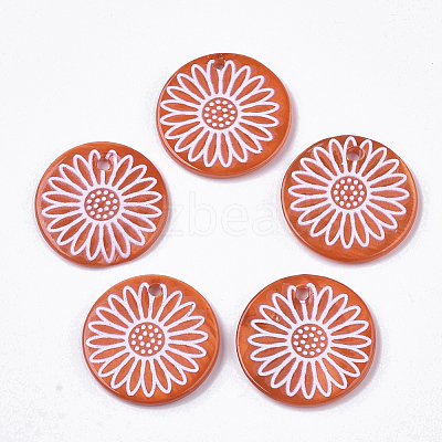 Spray Paint Freshwater Shell Pendants SHEL-N026-06A-03-1