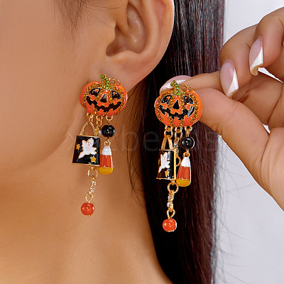 Alloy Enamel Dangle Earrings FS-WGFB6AD-01-1