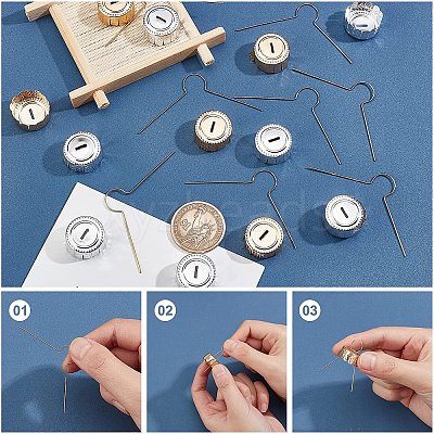 200Pcs 2 Colors Aluminum End Caps with Iron Pins ALUM-AR0001-03-1