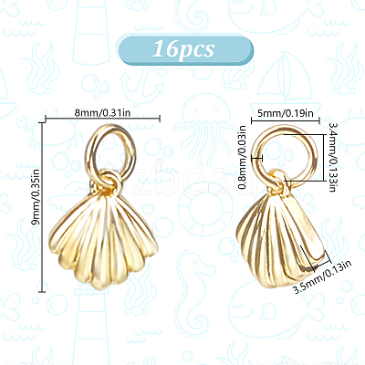 16Pcs Brass Charms ZIRC-HY0001-14-1