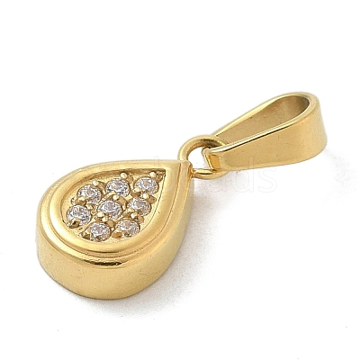 Ion Plating(IP) 304 Stainless Steel Micro Pave Cubic Zirconia Pendants STAS-Z107-02G-03-1