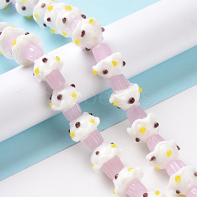 Mushroom Handmade Lampwork Beads Strands X1-LAMP-G150-03A-02-1