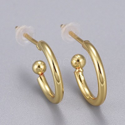 Brass Stud Earrings EJEW-K083-13G-1