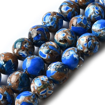 Dyed Natural Magnesite Beads Strands G-L617-D01-8mm-02-1