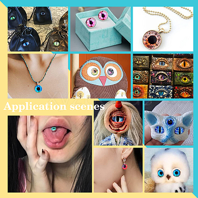 2Bags 2 Colors Glass Eyes Cabochons KY-PH0001-56-1