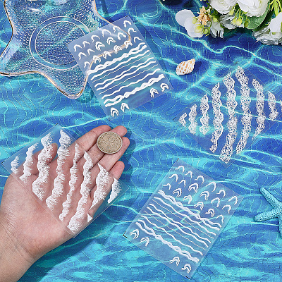 4 Sheets 4 Styles Plastic Nail Art Stickers MRMJ-SP0001-34-1