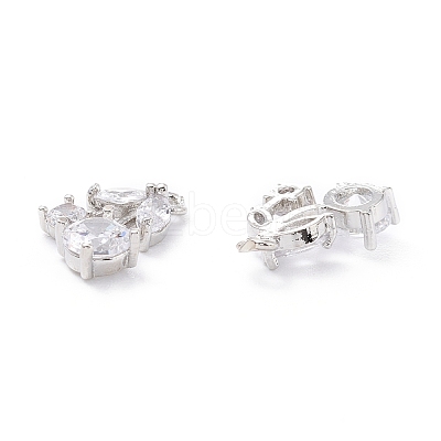 Rack Plating Brass Cubic Zirconia Charms ZIRC-C026-13P-1