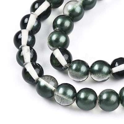 Baking Paint Transparent Glass Beads Strands DGLA-N011-8mm-07-1