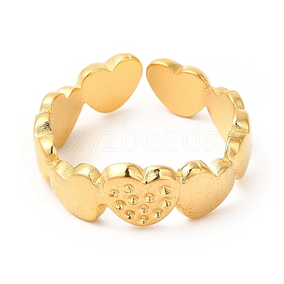Ion Plating(IP) 201 Stainless Steel Open Cuff Ring Rhinestone Settings RJEW-E063-52G-1