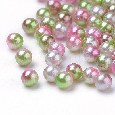 Rainbow Acrylic Imitation Pearl Beads OACR-R065-6mm-A08-1