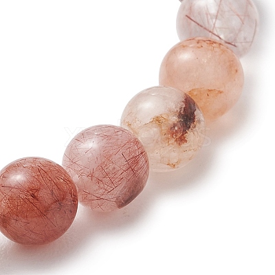Natural Multi-Color Rutilated Quartz Beaded Stretch Bracelets for Women BJEW-JB13466-1