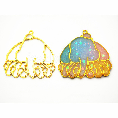 Alloy Open Back Bezel Pendants PALLOY-E524-D04-G-1