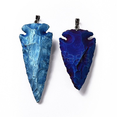 Electroplated Quartz Crystal Pendants G-G906-L-24A-1