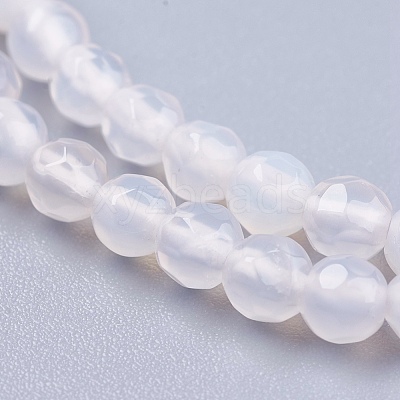 Natural White Agate Round Beads Strand X-G-L084-4mm-14-1