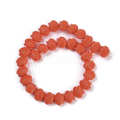 Synthetic Coral Dyed Carved Beads Strands X-CORA-K009-05A-02-1