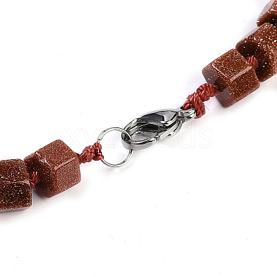 Synthetic Goldstone Necklaces NJEW-K388-03N-1