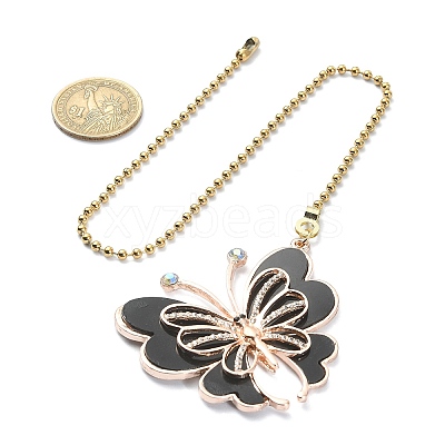 6Pcs 6 Style Butterfly Alloy Rhinestone Ceiling Fan Pull Chain Extenders FIND-JF00115-1