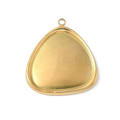 304 Stainless Steel Pendant Cabochon Settings for Enamel STAS-L293-03G-1